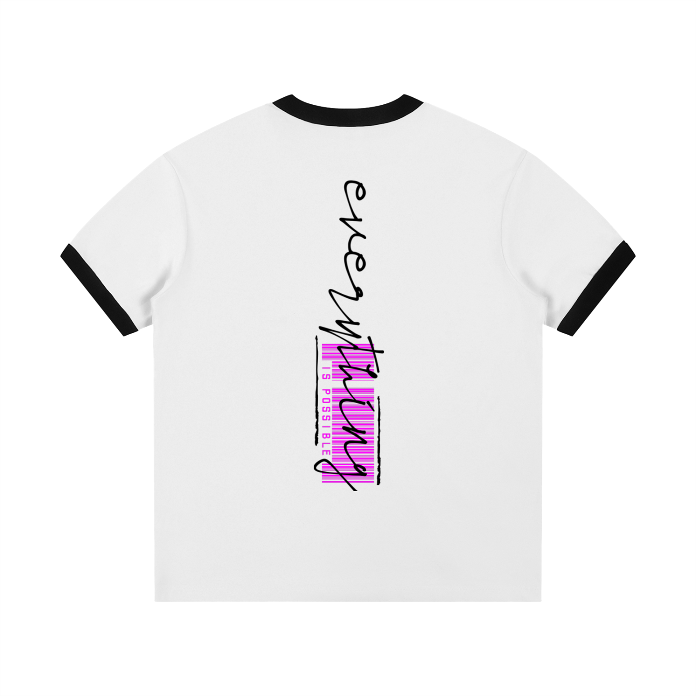 Contrast Edge Ribbed Crewneck T-Shirt