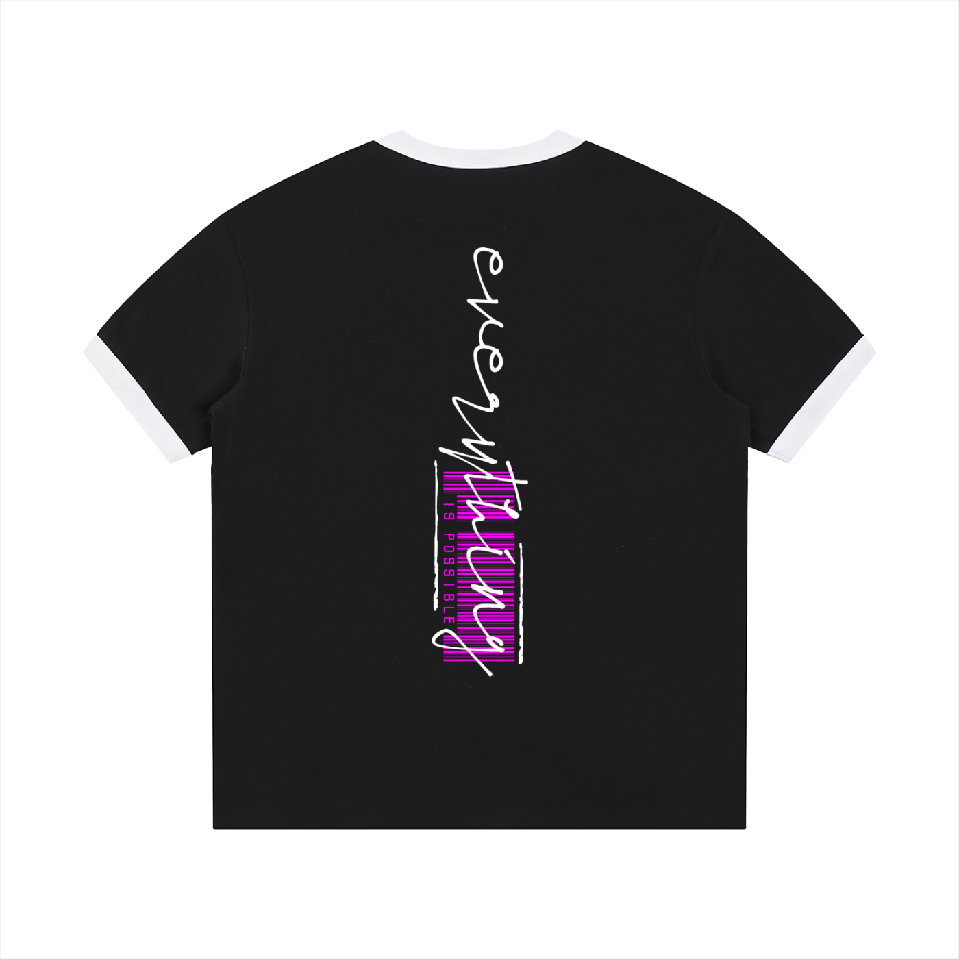 Contrast Edge Ribbed Crewneck T-Shirt