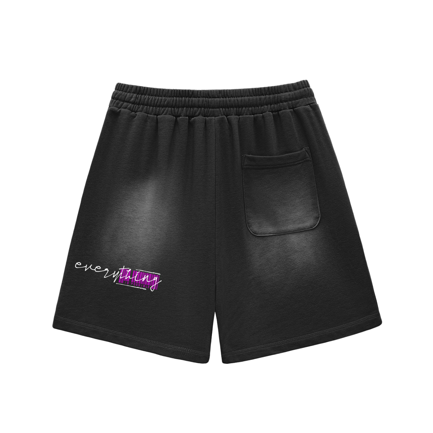 Sun Fade Raw Edge Cotton Shorts