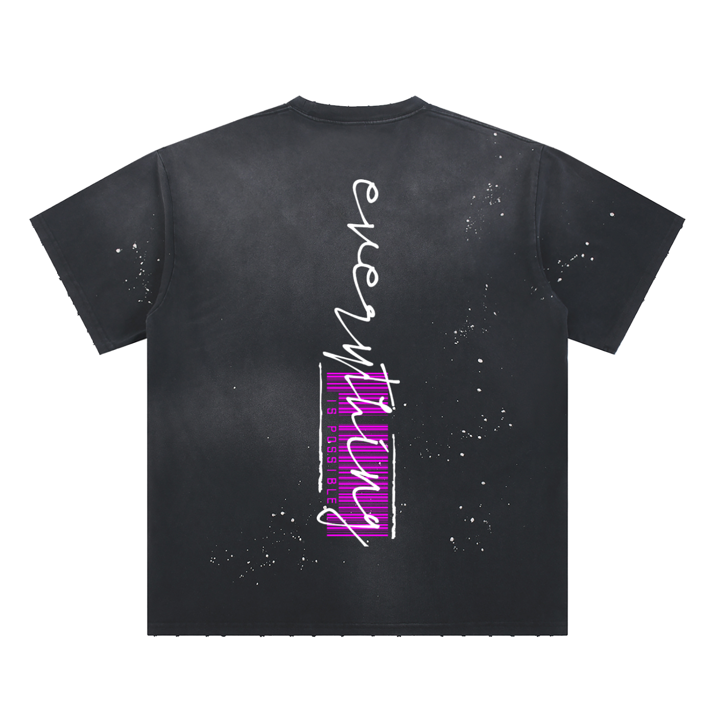 Hand-Frayed Sunfade Paint Splatter T-Shirt