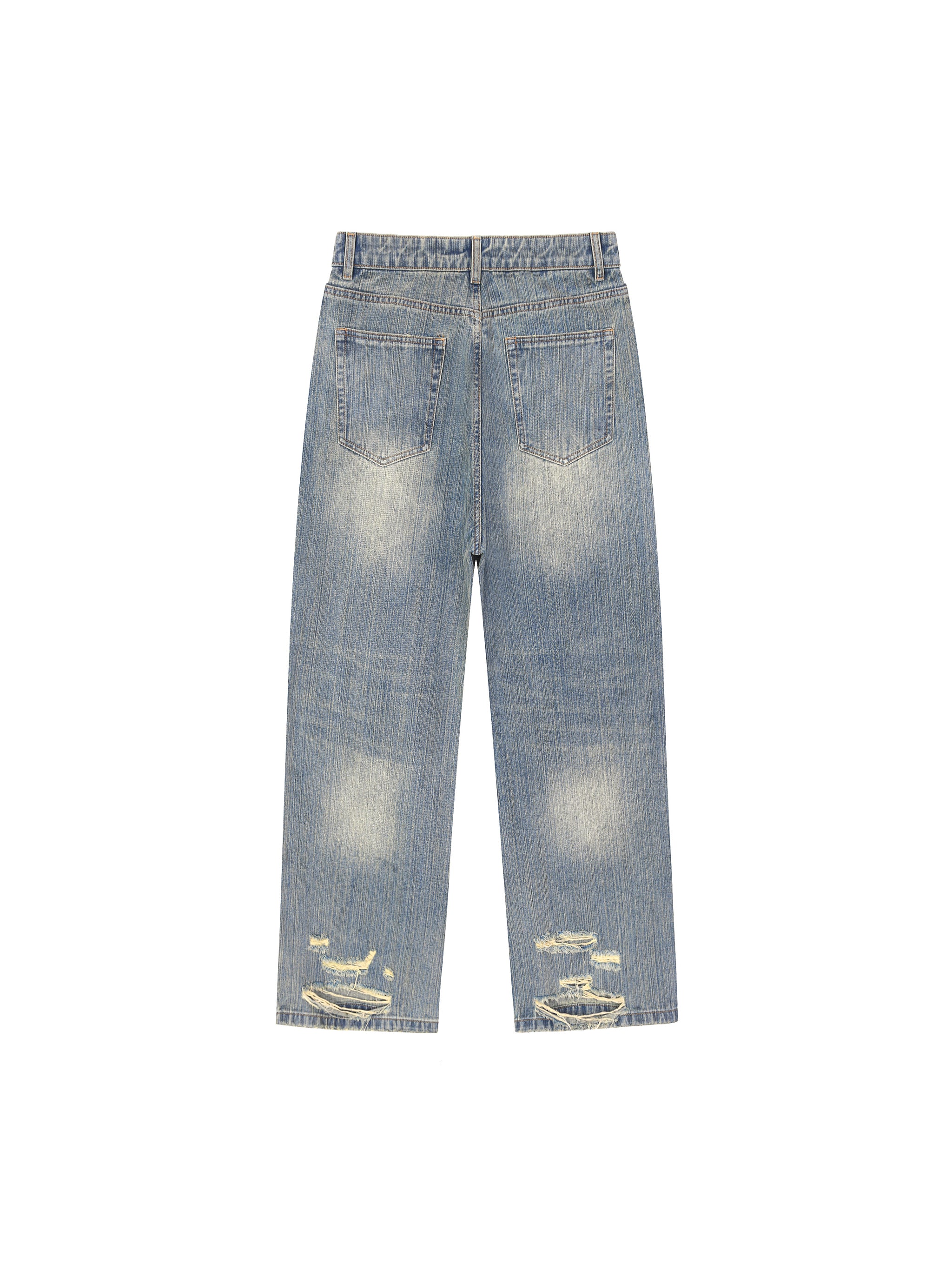 Vintage Wash Distressed Denim Jeans